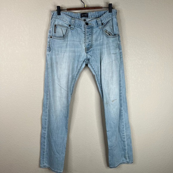 AJ Armani Men's High Rise Straight Leg Denim Jeans Blue Size 30/30 - Picture 1 of 16
